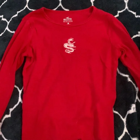 Red dragon long sleeve hollister shirt